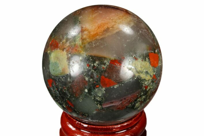 Polished Bloodstone (Heliotrope) Sphere #116197